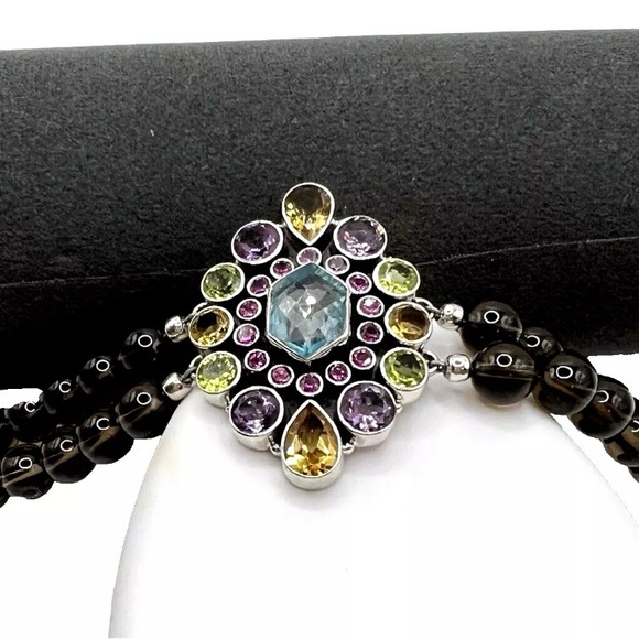 🌟Nicky Butler 925 Silver Aqua Quartz Garnet Citrine Amethyst Bracelet Brand NEW - Picture 6 of 14